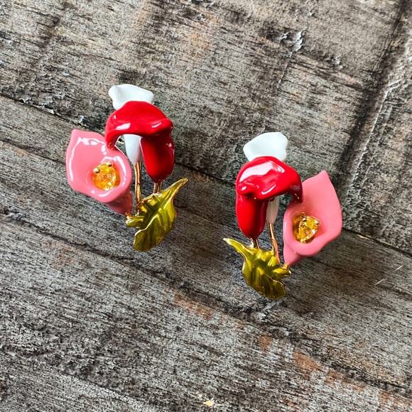 NEW Floral Bouquet Cluster Earrings - Picture 7 of 8